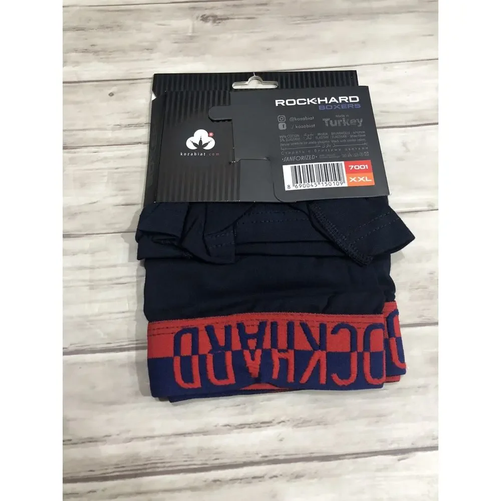 Rock Hard Boxer Trunks Mens Large Blue Slim Fit Briefs Black Cotton 6 Pack A3